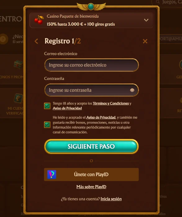 Registro y acceso en Amunra Casino Registro y acceso en Amunra Casino